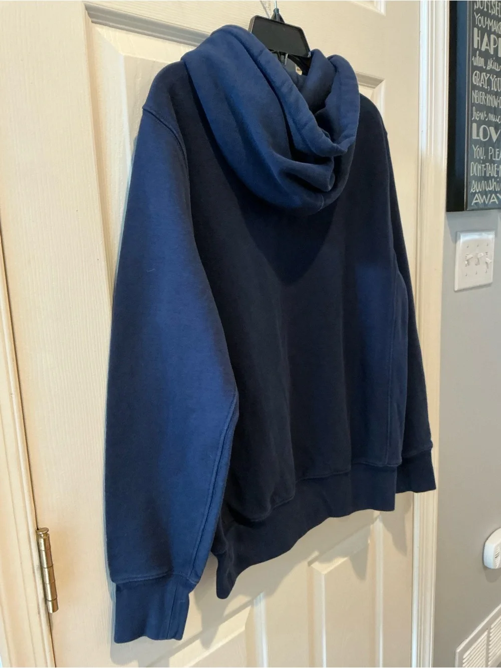 J. Crew 14oz Fall Fleece Heritage Hoodie Navy Pullover Sweatshirt Mens Unisex SM